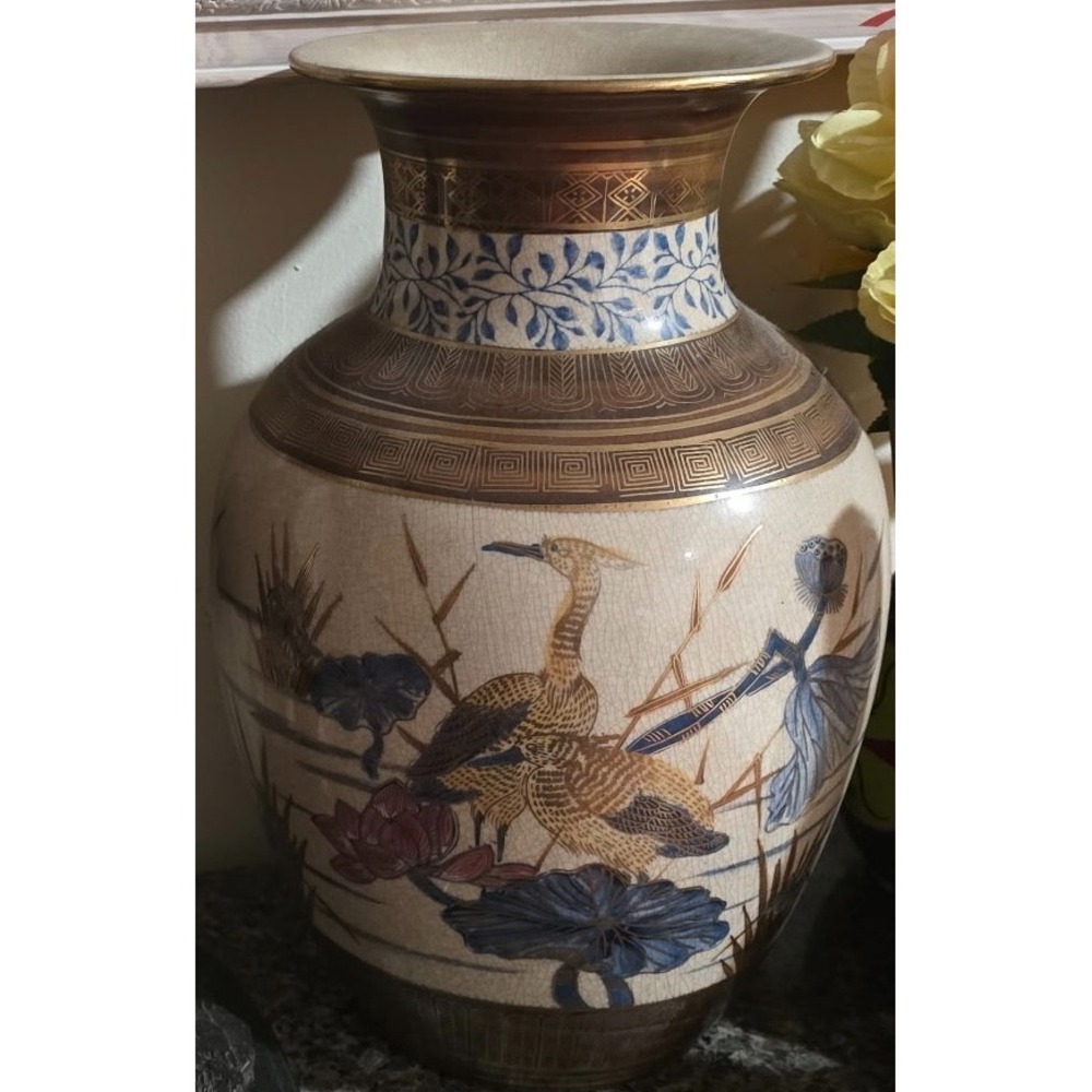 Japanese Satsuma Ware Vase from the 19th or early 20th Century Signed